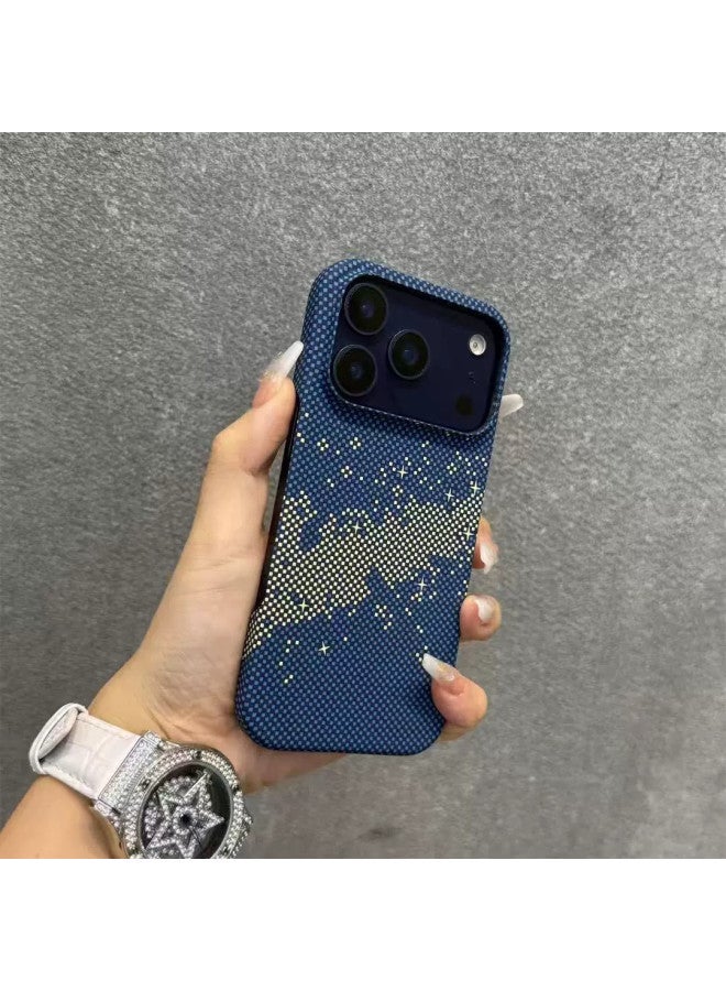 حقيبة هاتف مغناطيسية بملمس ألياف الكربون، غطاء واقي غير لامع لـ iPhone 17/17 Pro/17 Pro Max