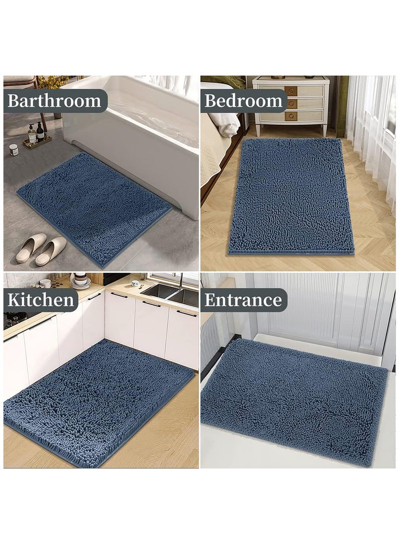 Arabest - Bathroom Rugs, Machine Washable Bathroom Floor Mat with Non-Slip Bottom, Bath Carpet for Bathroom(Blue) - Image 1
