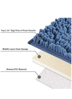 Arabest Bathroom Rugs, Machine Washable Bathroom Floor Mat with Non-Slip Bottom, Bath Carpet for Bathroom(Blue)  - Image 2
