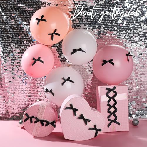 YGDZ 50 PCS Mini Black Bows, Small Stain Ribbon Black Bow for Cake, Tiny Bows for Crafts, Bow Decorations for Party Favors, Balloons - Image 4