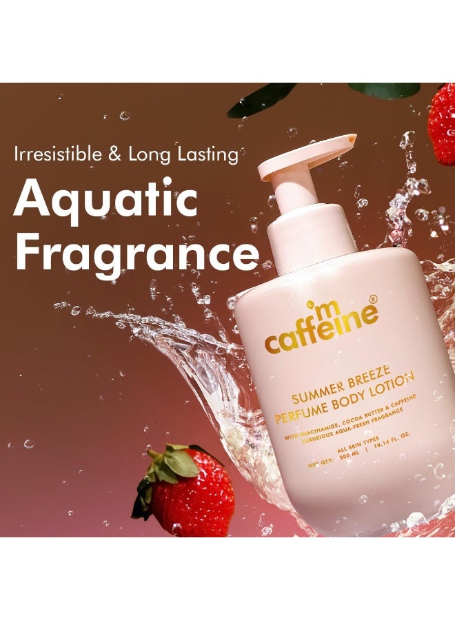 mCaffeine Perfume Body Lotion Gift Kit - Sweet & Breezy Luxe Body Care | Gift set For Women & Men | Deeply Moisturizes with Niacinamide & Cocoa Butter | Present For Birthday, Valentine's, Anniversary & All Special Occasions | Secret Santa Gifts | Christmas |  300ml (Pack of 2) - Image 4