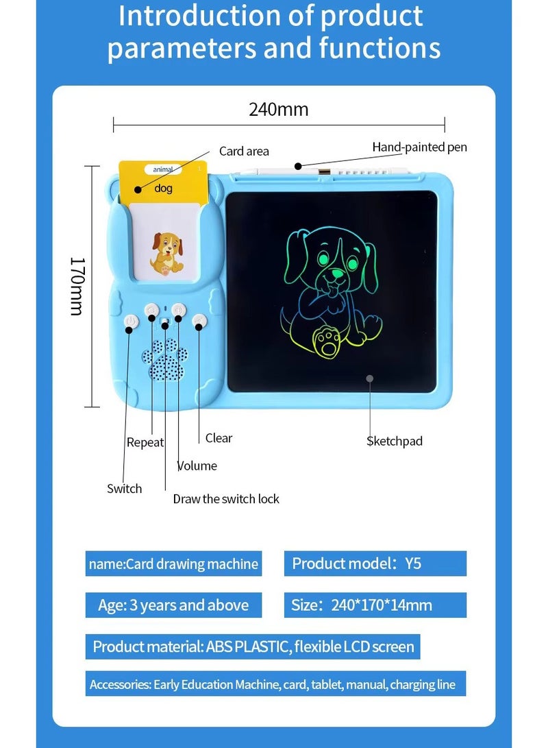 Talking Flash Cards LCD Writing Board, Smart Card Writing Board for kids,Educational Learning Tools with 112 cards with 224 words. Pink - Image 5