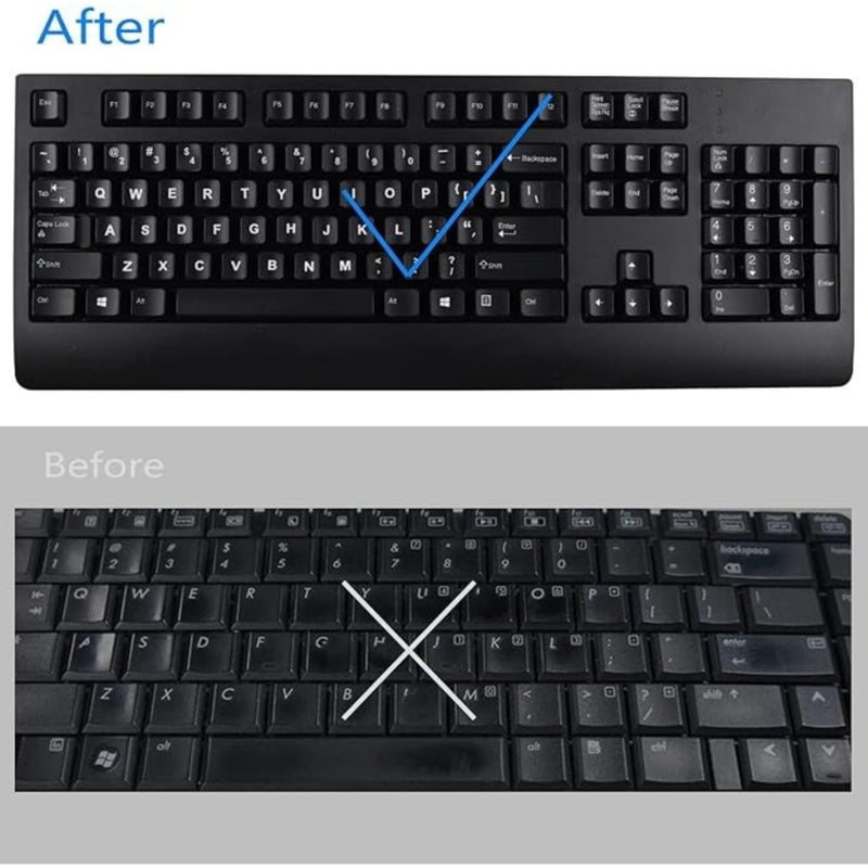 Transparent Arabic Keyboard Stickers White Letters Universal for Laptop and Desktop Waterproof Wear Resistant Clear Background Decals 11mm x 13mm Size for All Computer Keyboards - Image 5