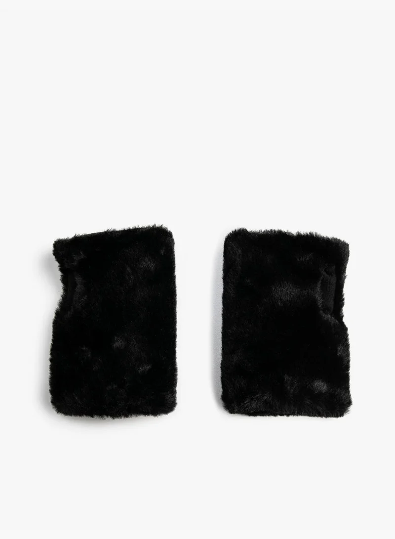 KOTON Faux Fur Gloves Fleece Lined