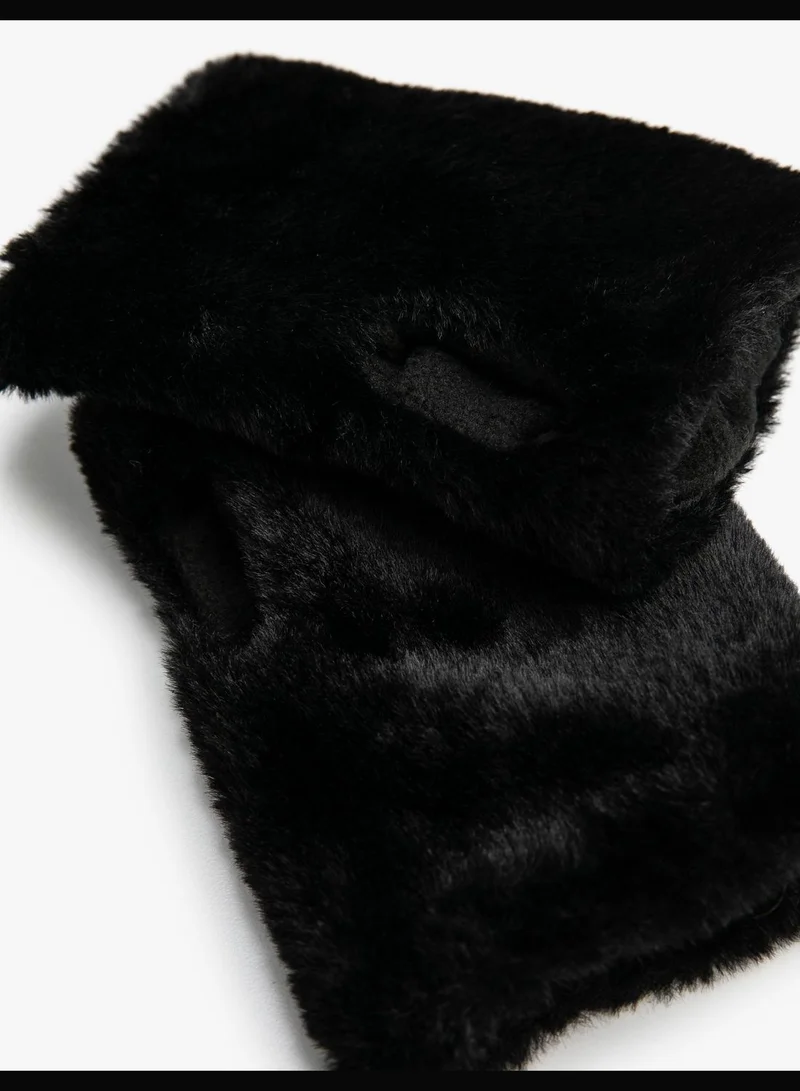 KOTON Faux Fur Gloves Fleece Lined