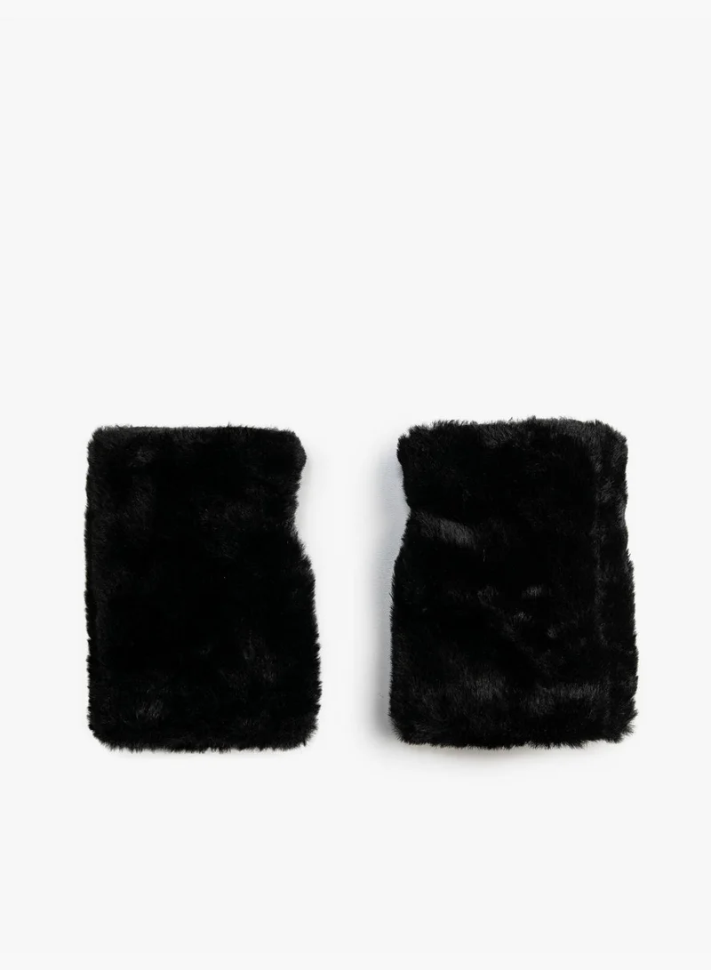 KOTON Faux Fur Gloves Fleece Lined