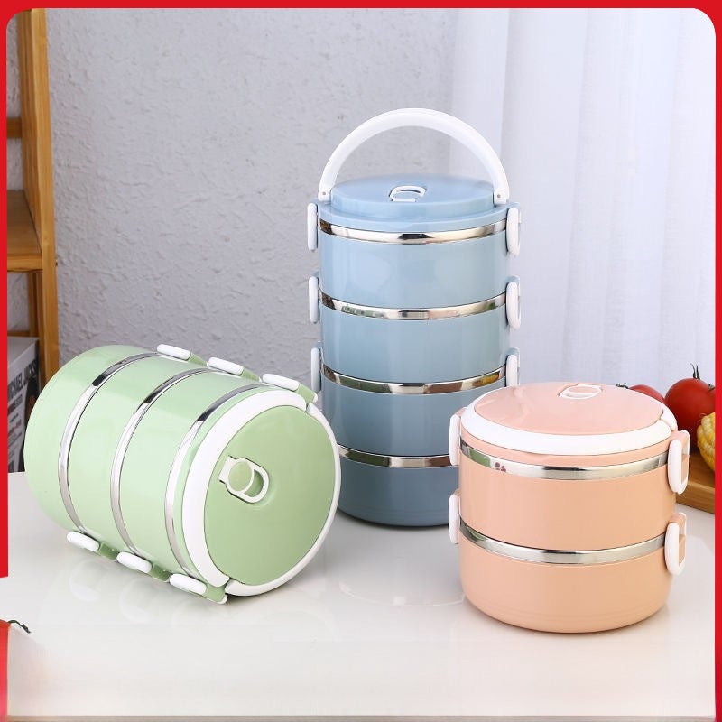 Stainless Steel Lunch Box Set Insulated Nordic Powder 