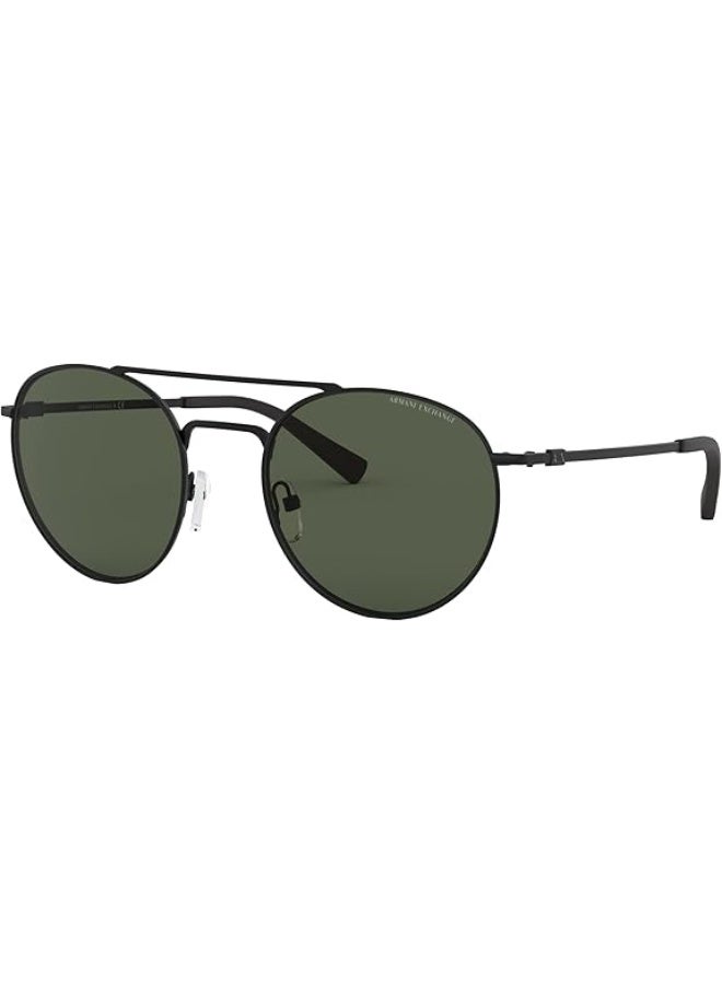 ارماني اكسشينج ARMANI EXCHANGE AX2028S 6063/71 53 نظارة شمسية دائرية للجنسين - أسود مطفي وأخضر - Image 3