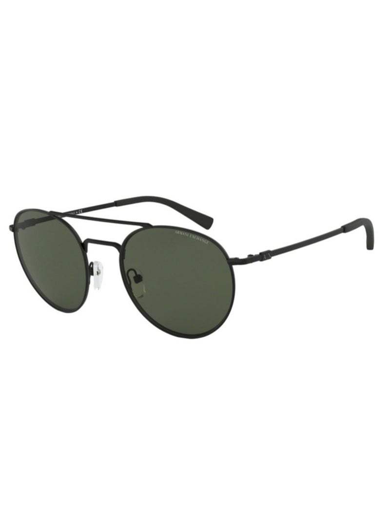 ارماني اكسشينج ARMANI EXCHANGE AX2028S 6063/71 53 نظارة شمسية دائرية للجنسين - أسود مطفي وأخضر - Image 4