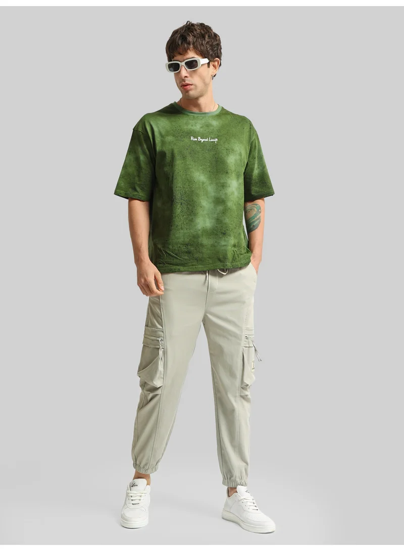 Maniac  Maniac Mens Solid Grey Cotton Blend Cargo Pant for Men | Best Price UAE
