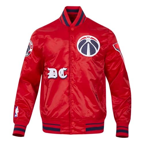 Pro Standard Mens NBA Washington Wizards Old English Satin Jacket - Image 1