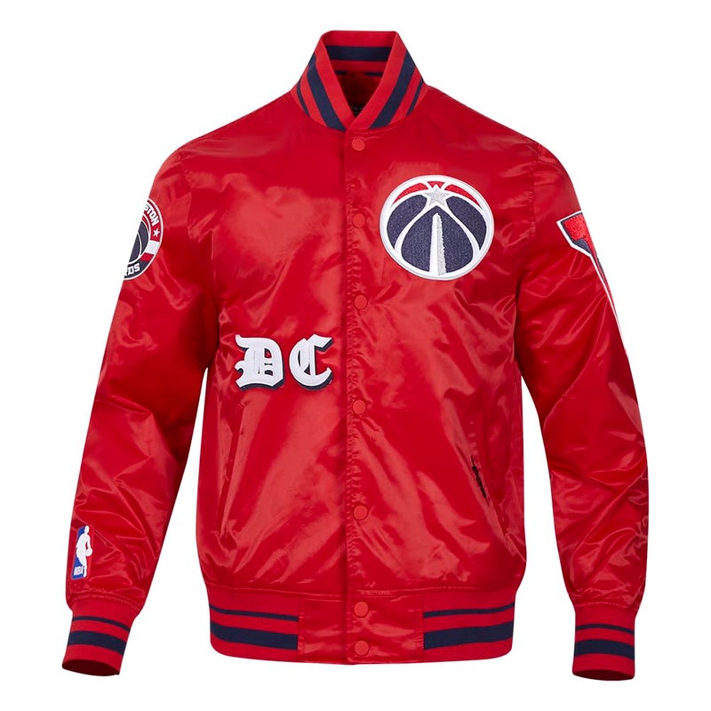 Pro Standard Mens NBA Washington Wizards Old English Satin Jacket - Image 3