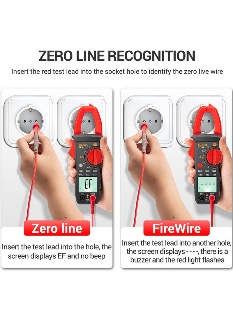 ST181 4000 Counts Digital AC Current Clamp Meter 400A Automatic Range Multimeter with Backlight Voltage Meter Clamp Gauge NCV Test Clamp Ammeter Universal Meter Tester Measuring
