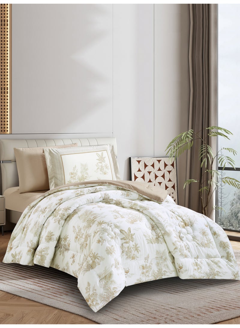 دوناتيلا طقم مفرش سرير 4 قطع مقاس مفرد ونص يناسب سرير 120×200 , تصميم مشجر انيق , مايكروفايبر فائق النعومة , يناسب جميع الفصول - Image 2