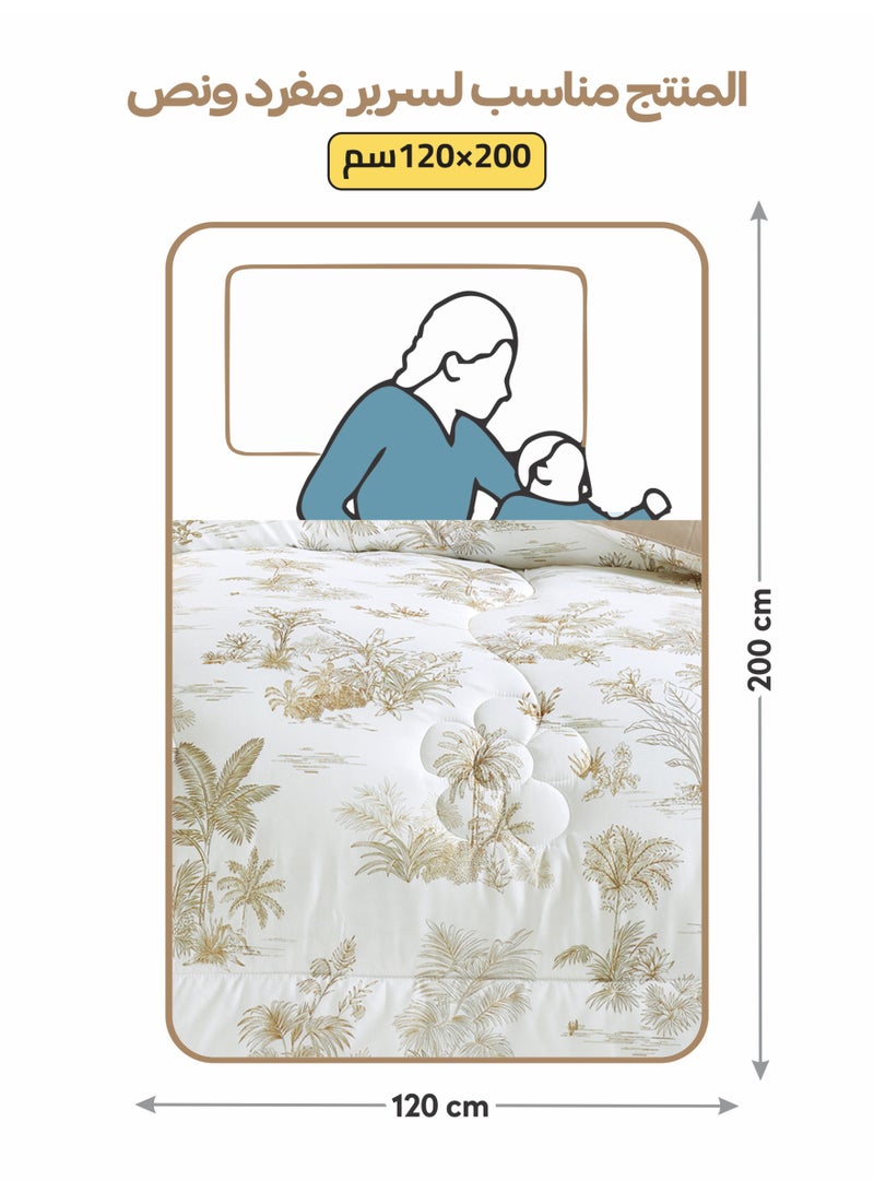 دوناتيلا طقم مفرش سرير 4 قطع مقاس مفرد ونص يناسب سرير 120×200 , تصميم مشجر انيق , مايكروفايبر فائق النعومة , يناسب جميع الفصول - Image 3