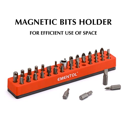 EMENTOL 2PCS 1/4" Magnetic Bits Holder Set - Red and Orange, 86PCS Hole, Bit Organizer with Strong Magnetic, Magnetic Bits Organizer, 2 Pieces - Image 4