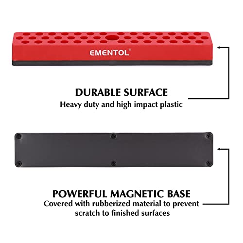 EMENTOL 2PCS 1/4" Magnetic Bits Holder Set - Red and Orange, 86PCS Hole, Bit Organizer with Strong Magnetic, Magnetic Bits Organizer, 2 Pieces - Image 3