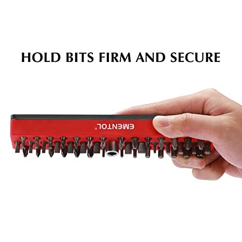 EMENTOL 2PCS 1/4" Magnetic Bits Holder Set - Red and Orange, 86PCS Hole, Bit Organizer with Strong Magnetic, Magnetic Bits Organizer, 2 Pieces - Image 5