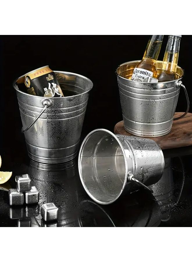 1 2 Golden Ice Bucket 101 44oz Stainless Steel Portable Ice Cube Container Wine Champagne Beer Party Bar Tools for Summer Club Drinks - Image 1
