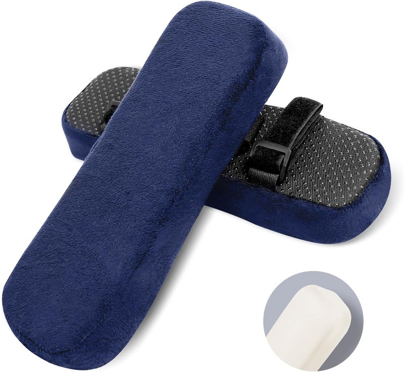 ZNCMRR 2 Pack Office Chair Armrest Pads Covers with Memory Foam Elbow Pillow for Forearm Pressure Relief, Black Arm Rest Covers for Office Chairs, Wheelchair, Comfy Gaming Chair(Blue) - Image 1