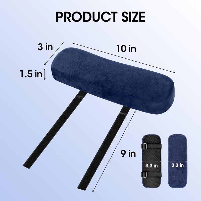 ZNCMRR 2 Pack Office Chair Armrest Pads Covers with Memory Foam Elbow Pillow for Forearm Pressure Relief, Black Arm Rest Covers for Office Chairs, Wheelchair, Comfy Gaming Chair(Blue) - Image 4