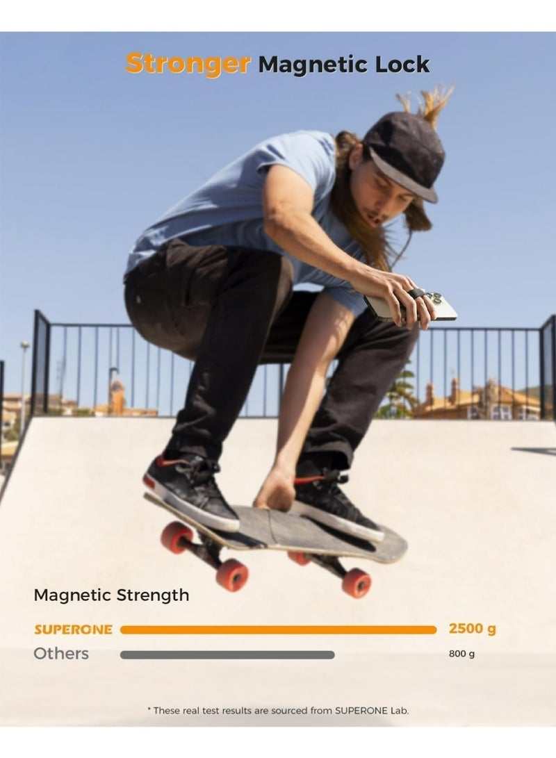 مقبض هاتف MagSafe لحامل MagSafe المتوافق مع حلقة الإصبع MagSafe، حزام حامل حلقة الهاتف 4 في 1 لسلسلة iPhone 16/15/14/13/12 من MagSafe - Image 3