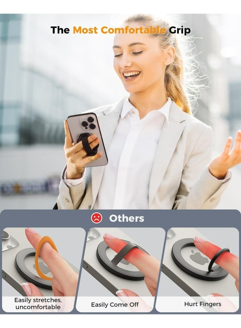مقبض هاتف MagSafe لحامل MagSafe المتوافق مع حلقة الإصبع MagSafe، حزام حامل حلقة الهاتف 4 في 1 لسلسلة iPhone 16/15/14/13/12 من MagSafe - Image 4