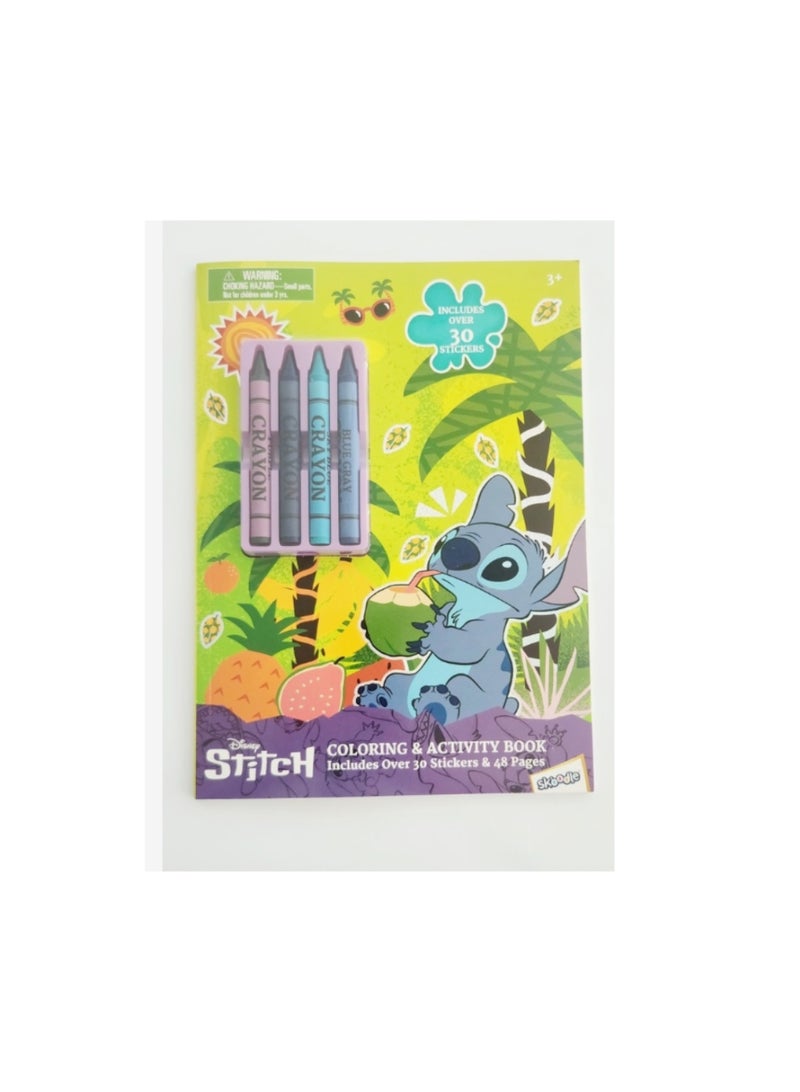 Disney Stitch Disney Stitch Coloring & Activity Book with 4 Crayons and 30 Stickers – 48 Pages Kids Creative Book (SKOODLES 101125) - Image 2