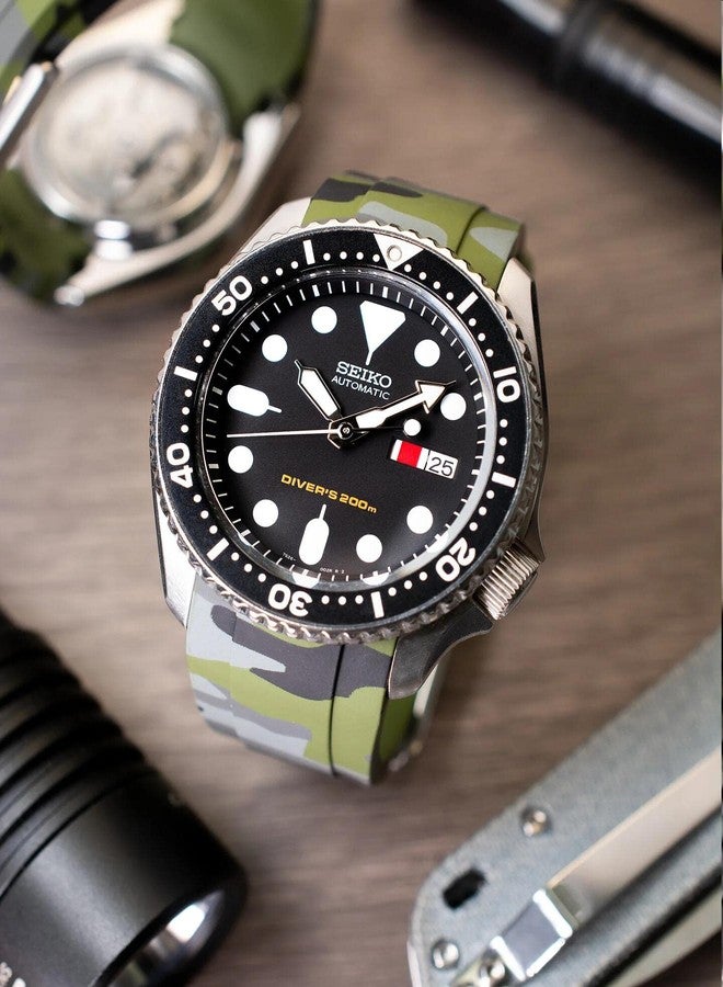 Crafter Blue سوار ساعة بديل من المطاط الناعم ذو طرف منحني من Crafter Blue CB10/CB10-F لساعات Seiko Skx/SRPDxx /5 Sports / 5 GMT - Image 4