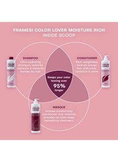 framesi Framesi Color Lover Moisture Rich Conditioner, 16.9 fl oz, Sulfate Free Conditioner with Coconut Oil and Quinoa, Color Treated Hair  - Image 5