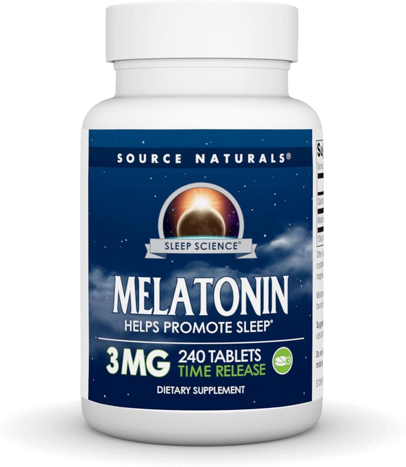 Source Naturals Time Released Melatonin 3 mg  240 Time Release Tablets - Image 1