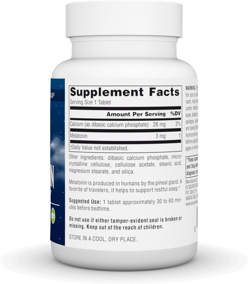 Source Naturals Time Released Melatonin 3 mg  240 Time Release Tablets - Image 2