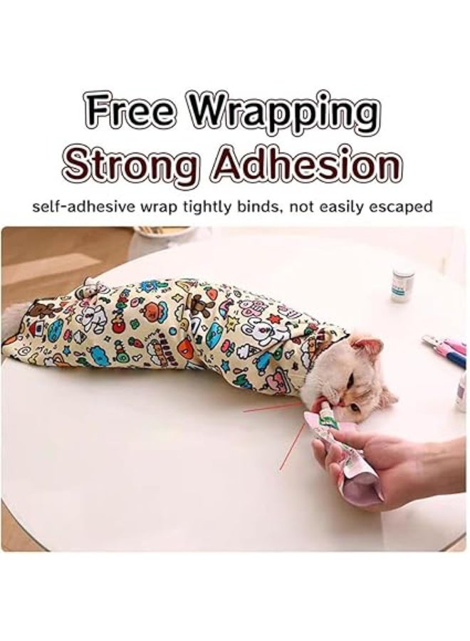 Cat grooming product, comfortable and safe fabric cat wrap for nail trimming, ear cleaning, and teeth brushing. Suitable for cats up to 10 kg, 70 x 70 cm, XL - Image 2