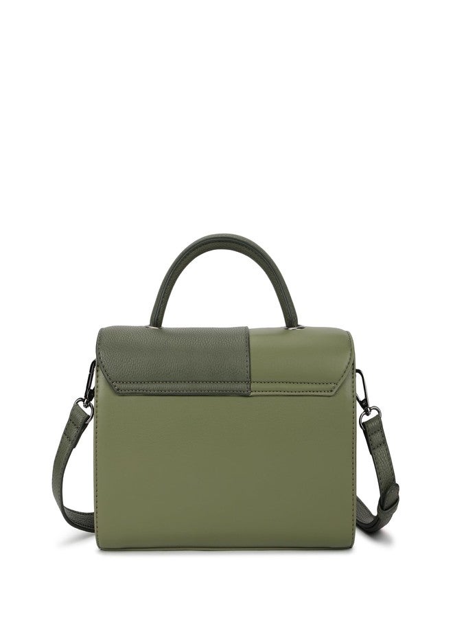 Fastrack Olive play satchel | Faux-Leather Women’s Handbag in olive | Buckle-Flap Design with Dual Carry Options & Spacious Interior - Image 5