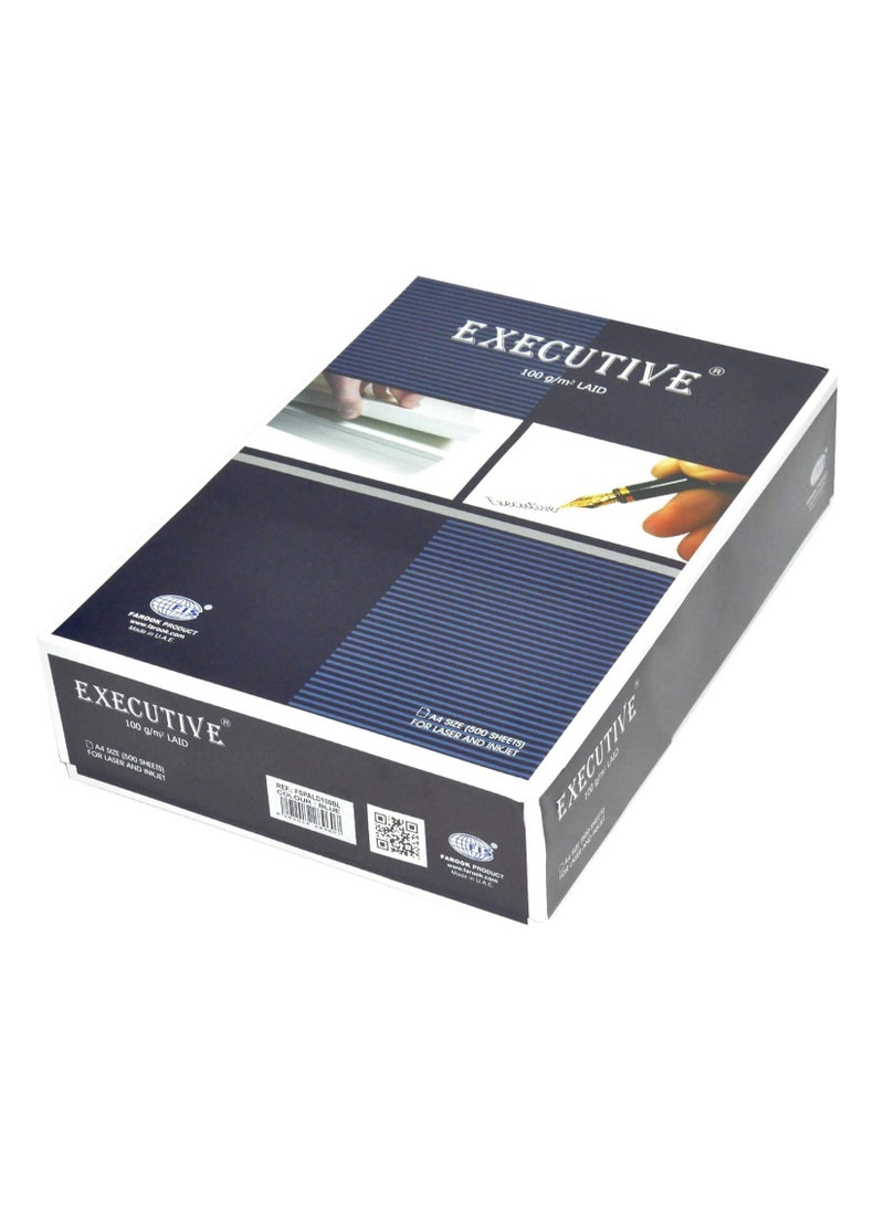 FIS FIS Executive Laid Bond Paper, 500 Sheets, 100 gsm, Blue Color, A4 Size - FSPALD100BL  - Image 2
