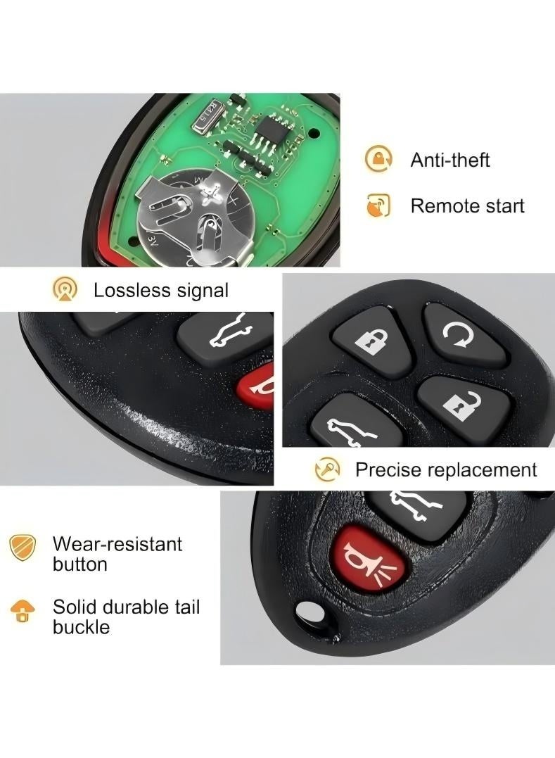إن إير عبوة من 2 جهاز تحكم عن بُعد لفتح السيارة بدون مفتاح يناسب 07-14 شيفروليه سوبربان تاهو/ 09-17 ترافيرس/ 07-14 جي إم سي يوكون/ 08-17 أكاديا بويك إنكليف/ 07-13 إسكيلاد لحهاز تحكم عن بُعد لفتح السيارة، OUC60270 OUC60221 - Image 4
