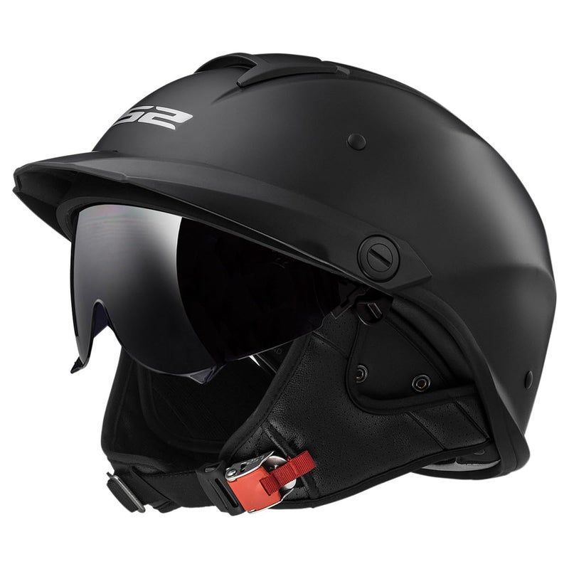 LS2 Helmets Rebellion Motorcycle Half Helmet (Matte Black - Medium) - Image 2