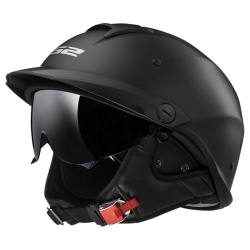 LS2 Helmets Rebellion Motorcycle Half Helmet (Matte Black - Medium) - Image 1