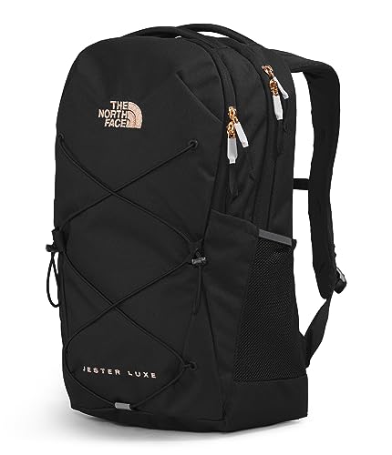 THE NORTH FACE حقيبة ظهر لابتوب يومية من ذا نورث فيس للنساء - جستر لوكس، أسود/كورال محترق معدني، مقاس واحد - Image 2