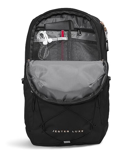 THE NORTH FACE حقيبة ظهر لابتوب يومية من ذا نورث فيس للنساء - جستر لوكس، أسود/كورال محترق معدني، مقاس واحد - Image 4
