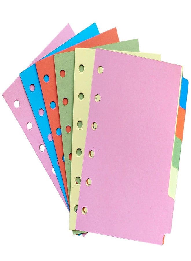 DY.2ten 6 Ring Binder Dividers with 5 Tabs, 2 Sets, Paper Binder Dividers, A7 Size, Durable, 5 Colors, School Subject Binder Organizers - Image 1