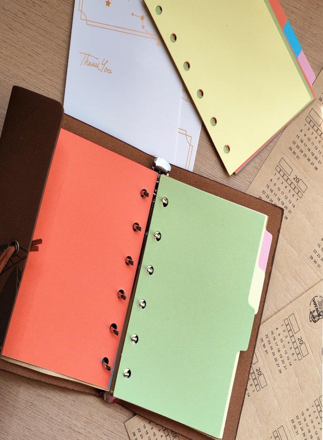 DY.2ten 6 Ring Binder Dividers with 5 Tabs, 2 Sets, Paper Binder Dividers, A7 Size, Durable, 5 Colors, School Subject Binder Organizers - Image 4
