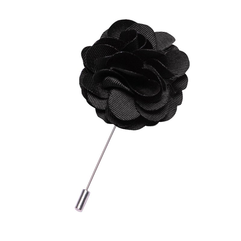 RBOCOTT Black Bow Tie for Men Silk Bowtie and Pocket Square with Lapel Pin Cufflinks Set (1) - Image 3