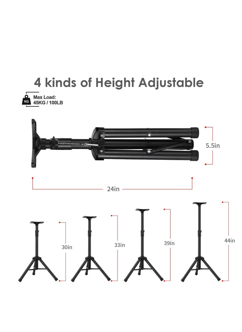 Mike Music Adjustable Heavy-Duty Speaker Stand, 112 cm Max Height, Supports Up to 45KG, Durable Metal Tripod Base  - Image 2