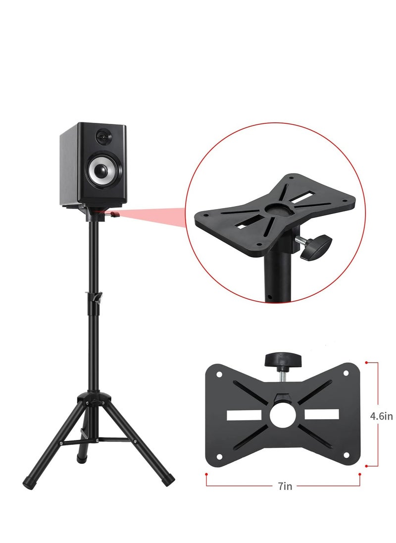 Mike Music Adjustable Heavy-Duty Speaker Stand, 112 cm Max Height, Supports Up to 45KG, Durable Metal Tripod Base  - Image 3