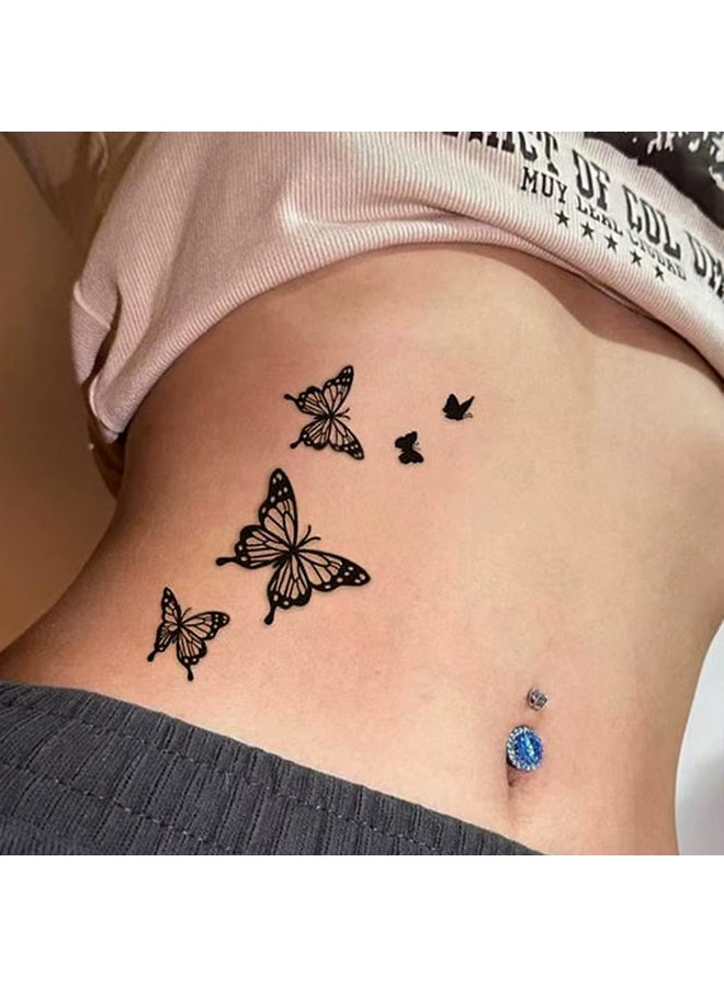 Woofixer 30 Sheets Waterproof Temporary Tattoos Stickers, Roses, Butterflies Mixed Style Body Art Temporary Tattoos for Women, Girls or Kids - Image 3
