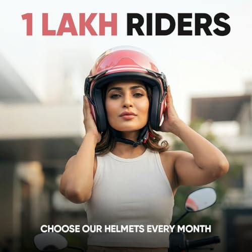 TVS MissFit Women's Open Face Helmet | Lightweight Shell | Pastel Colors Designed Exclusively for Women | Extreme Comfort Fit for Girls | Clear Visor | DOT & ISI Certified (Cherry/S) - Image 5