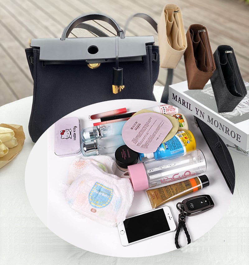 Lckaey Handbag insert Organizer for Herbag organizer 39 bags Purse 1011darkgrey-37.5 * 13 * 17cm - Image 3