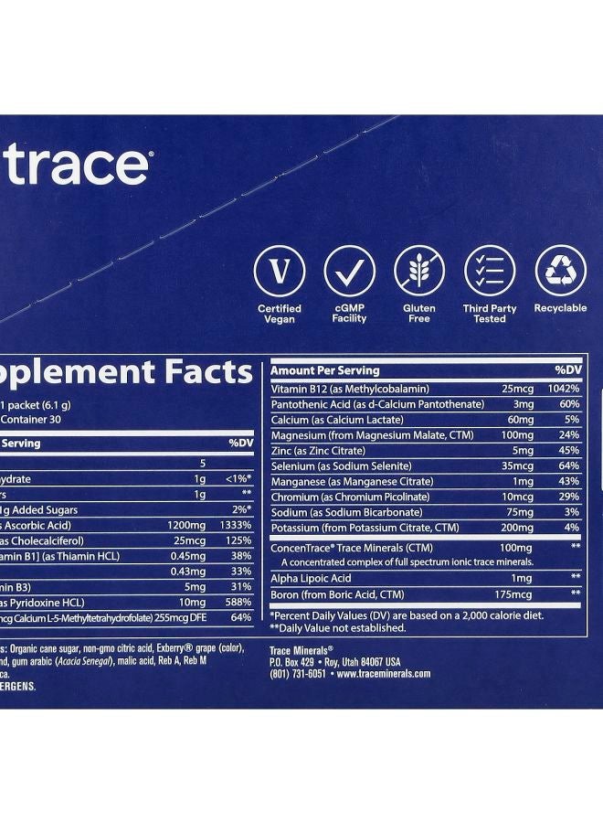 TRACE Power Pak Acai Berry 30 Stick Packets 0.22 oz (6.1 g) Each - Image 2