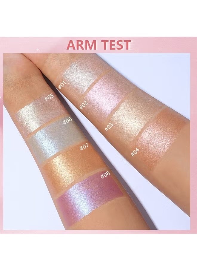 pudaier - Sky Highlighter, Powder Shimmering Glitter Long Lasting Waterproof Contouring Smooth Silk Fine Natural Illuminator for Nose Eye Face Body to Brighten Skin 8G #01 - Image 1